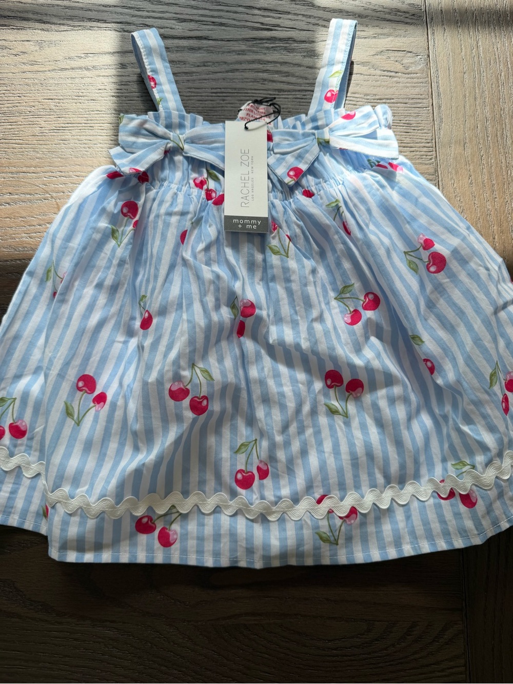 Rachel Zoe Light Blue & White Striped Cherry Sundress